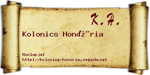 Kolonics Honória névjegykártya